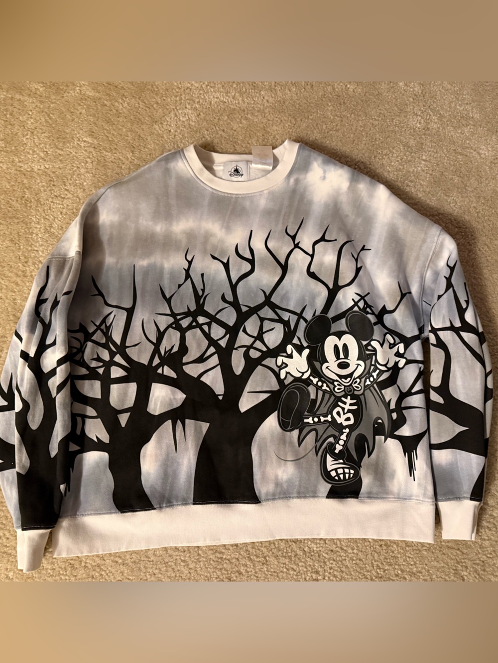 Disney Parks Mickey Skeleton Halloween Sweatshirt Women’s XS 2024